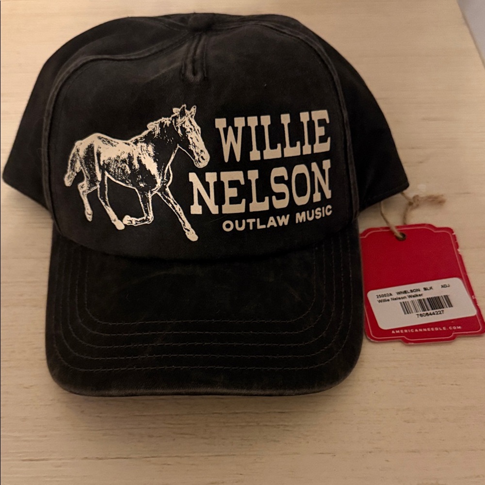 Black Willie Nelson Outlaw Music Cap